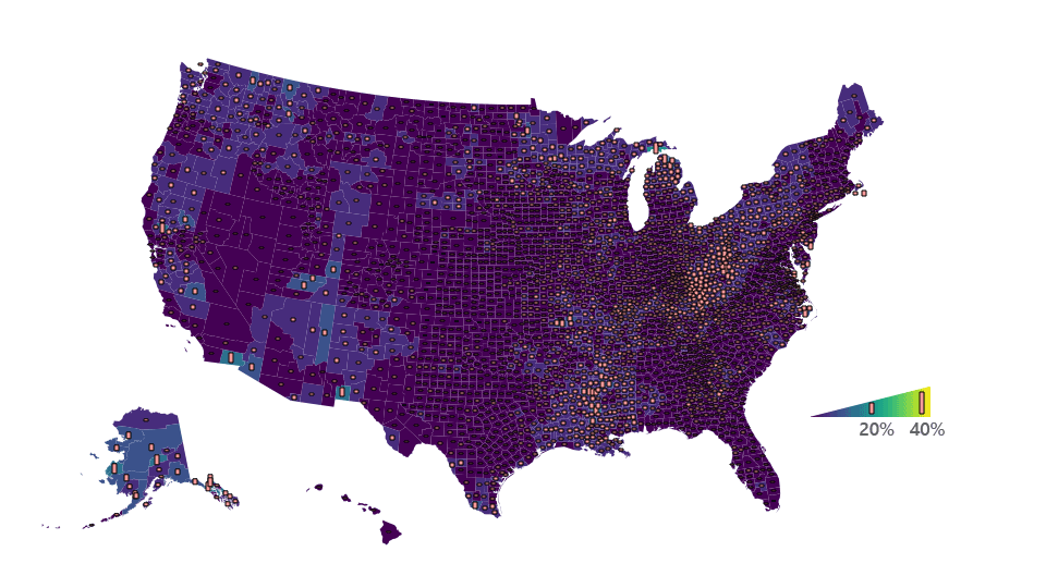 Animated map of unemployment in the U.S.